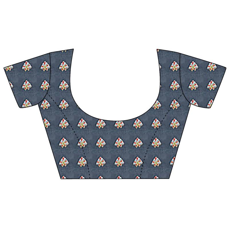 grey floral zaal print patola saree