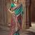 teal floral zaal print patola saree