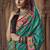 teal floral zaal print patola saree