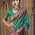 teal floral zaal print patola saree