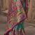 teal floral zaal print patola saree