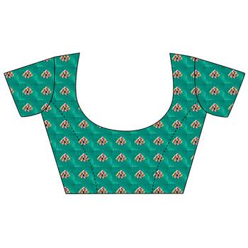 teal floral zaal print patola saree 5