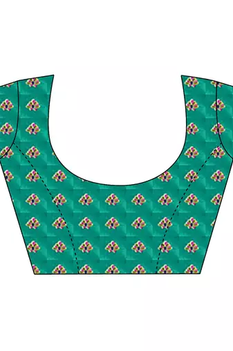 teal floral zaal print patola saree