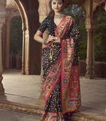 black floral zaal print patola saree
