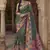 bottle green floral zaal print patola saree