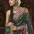 bottle green floral zaal print patola saree