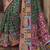 bottle green floral zaal print patola saree