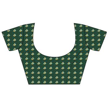 bottle green floral zaal print patola saree 5