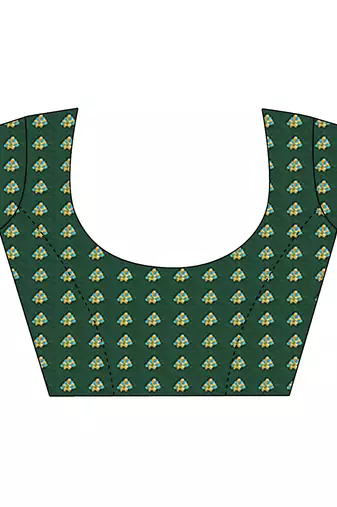 bottle green floral zaal print patola saree