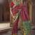 maroon floral zaal print patola saree
