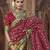 maroon floral zaal print patola saree