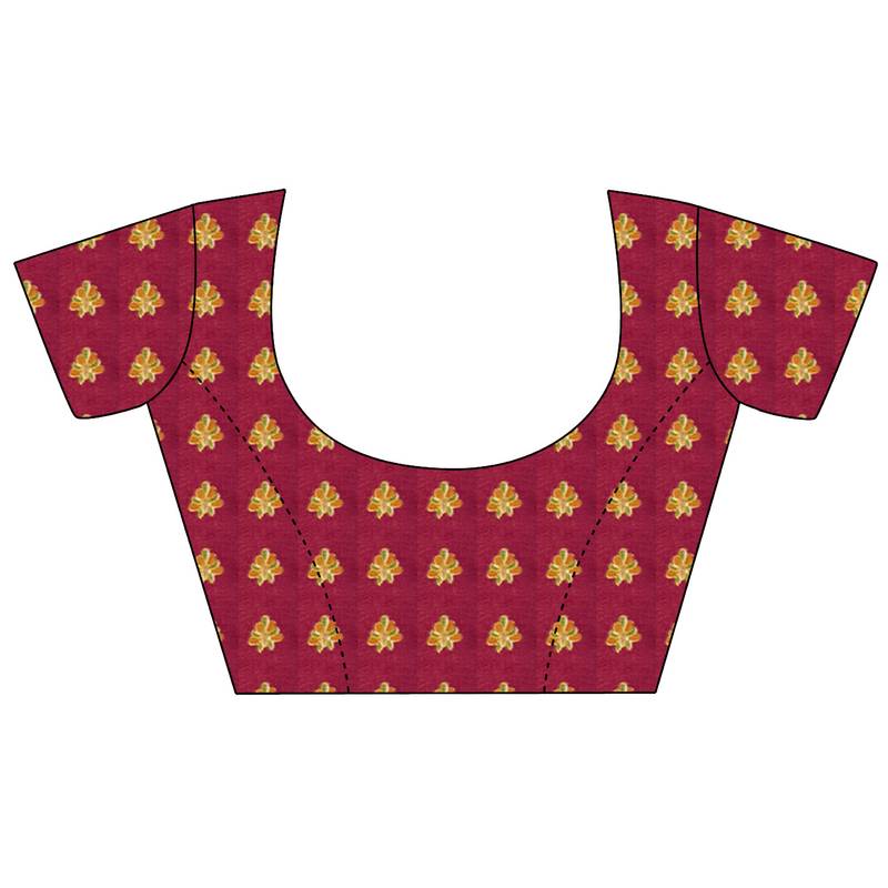 maroon floral zaal print patola saree