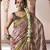 blush beige soft silk blend madhubani digital printed saree