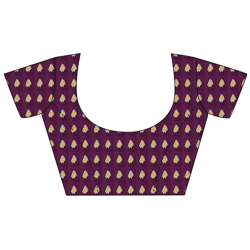 wine floral zaal print patola saree