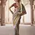 off white  soft silk blend madhubani digital printed saree