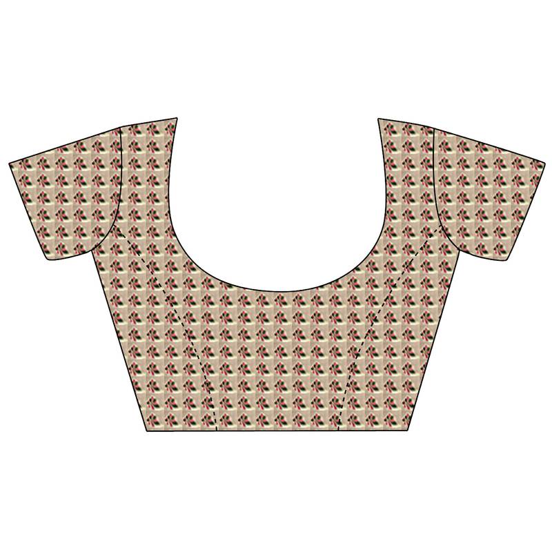 cream floral zaal print patola saree