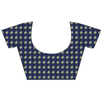 navy blue floral zaal print patola saree 5