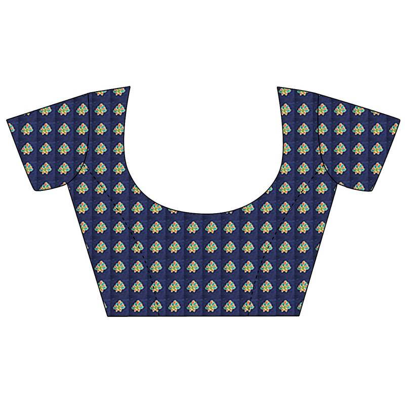 navy blue floral zaal print patola saree