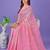 light pink color linen cotton woven saree with blouse