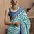 turquoise soft silk blend ikkat printed patola saree