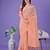 peach color linen cotton woven saree with blouse