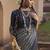 grey soft silk blend ikkat printed patola saree