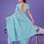 sky blue color linen cotton woven saree with blouse
