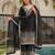 Black Embroidered Chinon Palazzo Suit