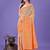 orange color linen cotton woven saree with blouse