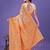 orange color linen cotton woven saree with blouse