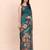 teal color digital print & zari border linen cotton saree