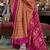 orange soft silk blend ikkat printed patola saree