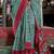 teal soft silk blend ikkat printed patola saree