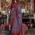 blue soft silk blend ikkat printed patola saree