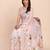 light pink color digital print & zari border linen cotton saree