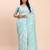 sky blue color linen cotton woven saree with blouse