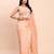 peach color linen cotton woven saree with blouse