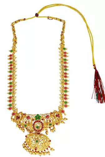 Gold plated peacock design combo jewellery set