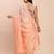 peach color linen cotton woven saree with blouse