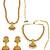 Gold plated papi temple design combo jewellery set