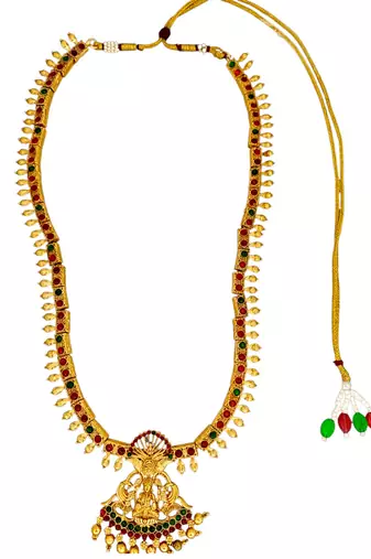 Gold plated papi temple design combo jewellery set