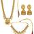 Gold plated temple design combo jewellery set