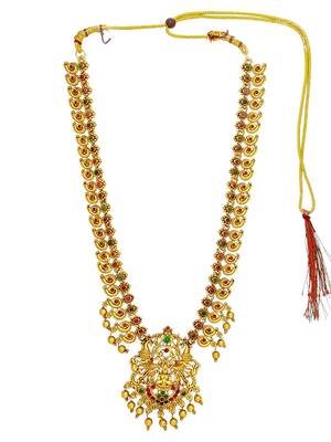 Gold plated temple design combo jewellery set 3