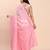 light pink color linen cotton woven saree with blouse