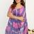 Pink blue digital printed linen ready to wear designer saree with unstitched blouse