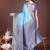 sky blue color lichi art silk blend zari weaving saree with blouse