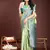 light green color lichi art silk blend zari weaving saree with blouse