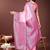 light pink color lichi art silk blend zari weaving saree with blouse