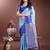 sky blue color lichi art silk blend zari weaving saree with blouse