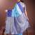 sky blue color lichi art silk blend zari weaving saree with blouse